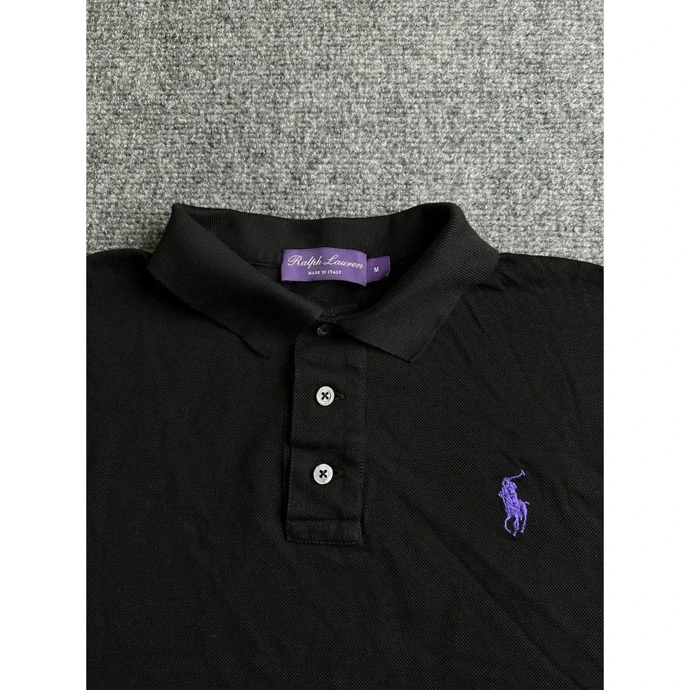 Mens Ralph Lauren Purple Label Italy Black Polo Shirt, Size M